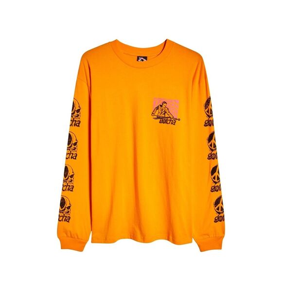 NEW NWT GOTCHA Break Em Long Sleeve Graphic Tee Orange Autumn Glory Sz Medium M - Picture 3 of 3